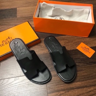 Dép hm nam da cao cấp, dép quai ngang nam fullbox.