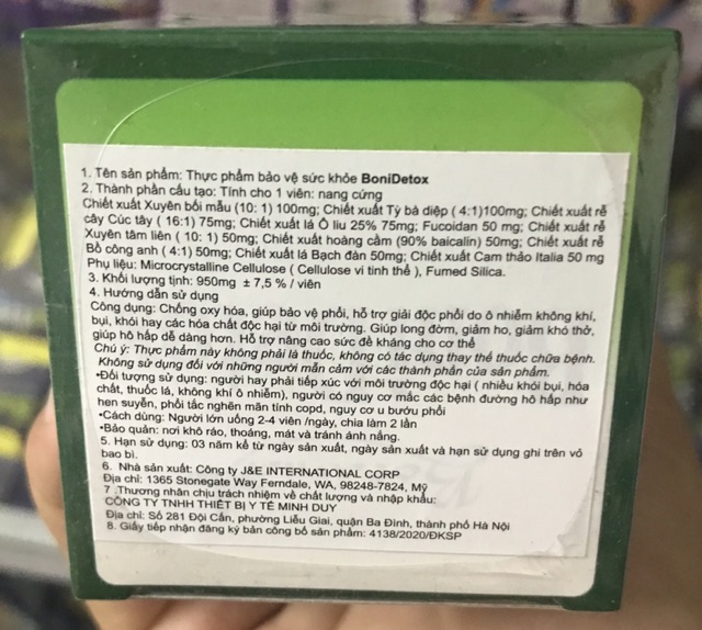 ✅[CHÍNH HÃNG]BoniDetox- Giúp Giải Độc Phổi, Phòng Ngừu Ung Thư Thổi ( Mua 6 Tặng 1 Bằng Tem Tích Điểm) | BigBuy360 - bigbuy360.vn