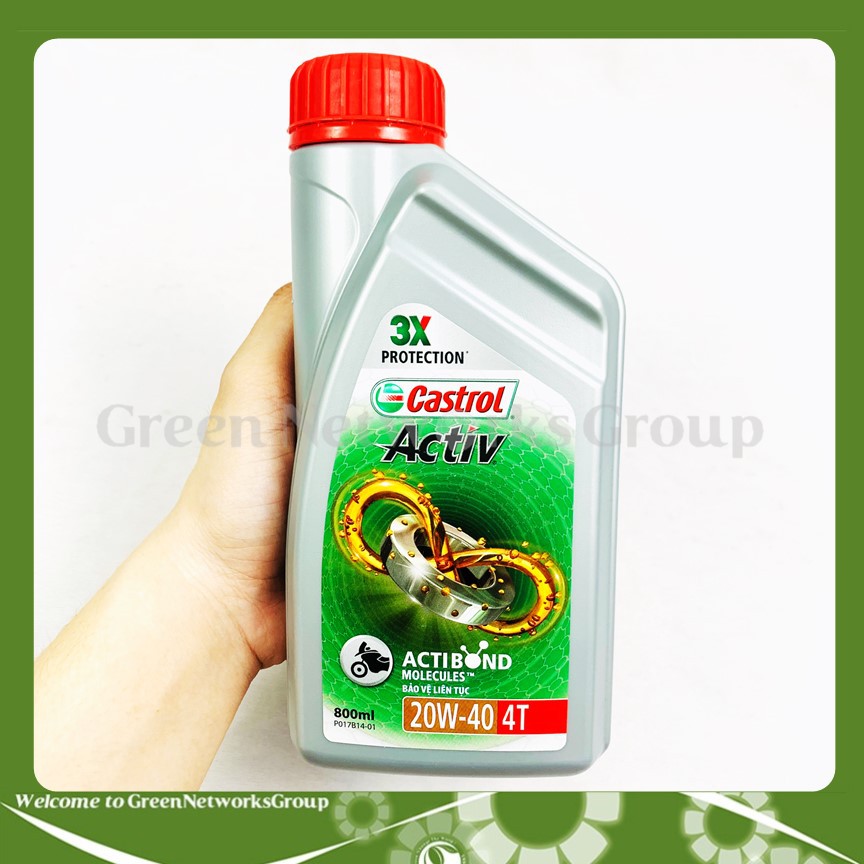 Dầu Nhớt CASTROL ACTIV 4T 20W-40 4T (800ml) - Dầu nhớt cho xe Số Greennetworks