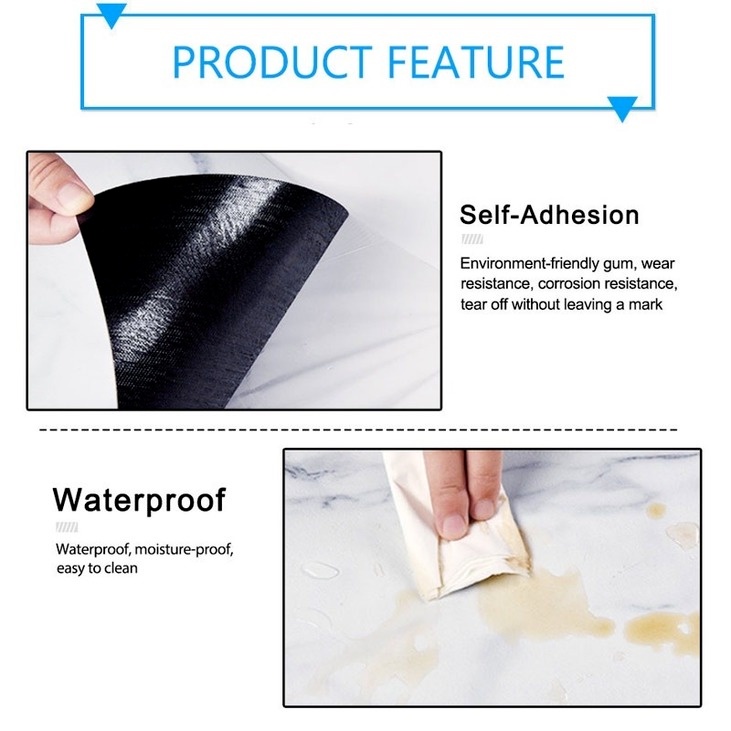 Miếng Dán Trang Trí Sàn Nhà Họa Tiết Vân Đá Chống Thấm Nước Tiện Dụng DIY