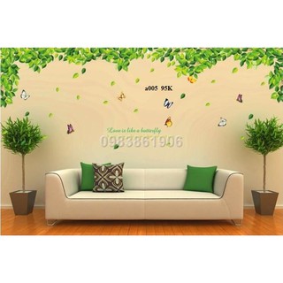 Decal giàn lá xanh a005 kt300x100cm