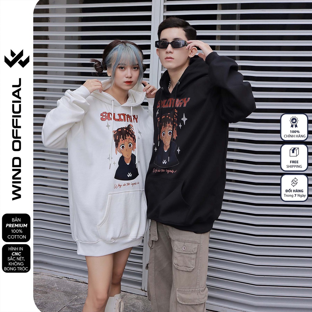 Áo hoodie unisex form rộng WIND Rapper Say bản Premium nỉ ngoại nam nữ oversize ulzzang