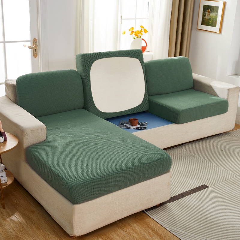 Vỏ Bọc Ghế Sofa Bằng Nhung Co Giãn Chống Thấm Nước Màu Trơn