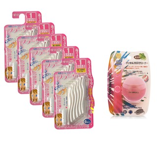 Combo 5 vỉ bàn chải kẽ răng Dr.Polir dạng L TẶNG 1 cuộn chỉ nha khoa Okamura 40m trị giá 45k