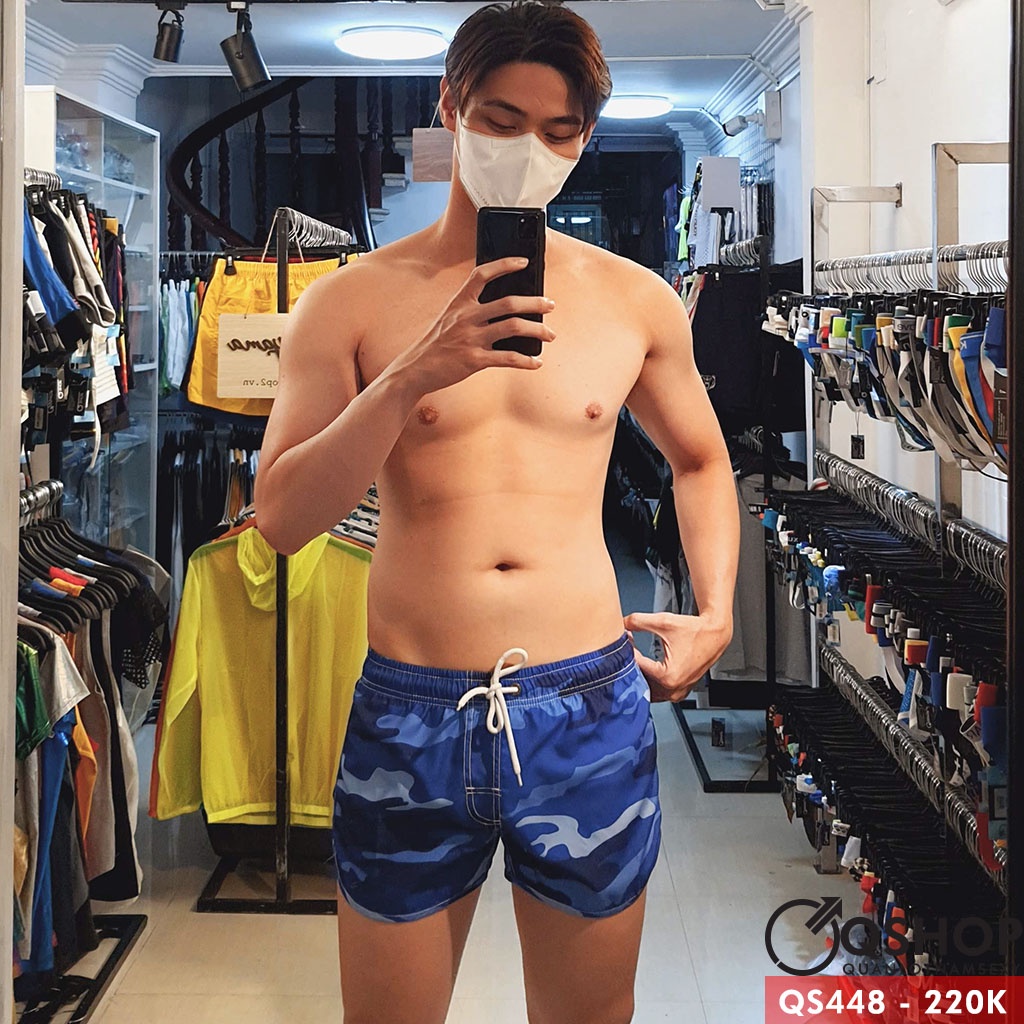QUẦN SHORT ĐI BIỂN LÍNH VẢI DÙ QSHOP QS448