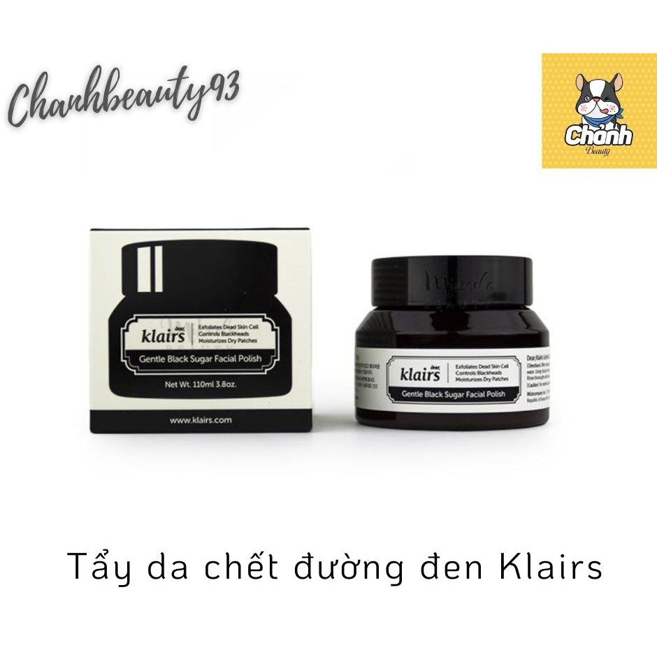 Tẩy Tế Bào Chết Giảm Mụn Đầu Đen, Giúp Da Mềm Mịn Với Đường Đen Klairs Gentle Black Sugar Facial Polish 110g