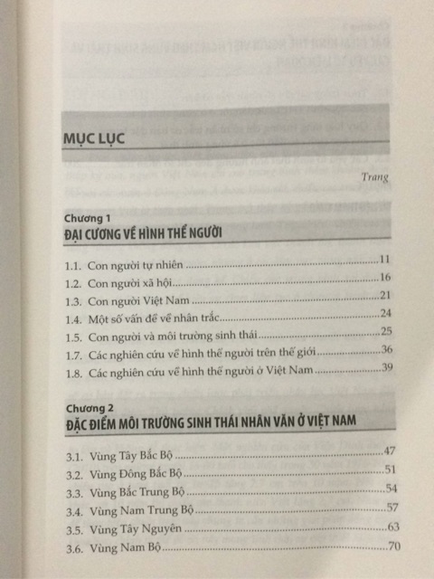Sách - Đặc điểm hình thể người Việt Nam theo vùng sinh thái lứa tuổi từ 16 đến 18