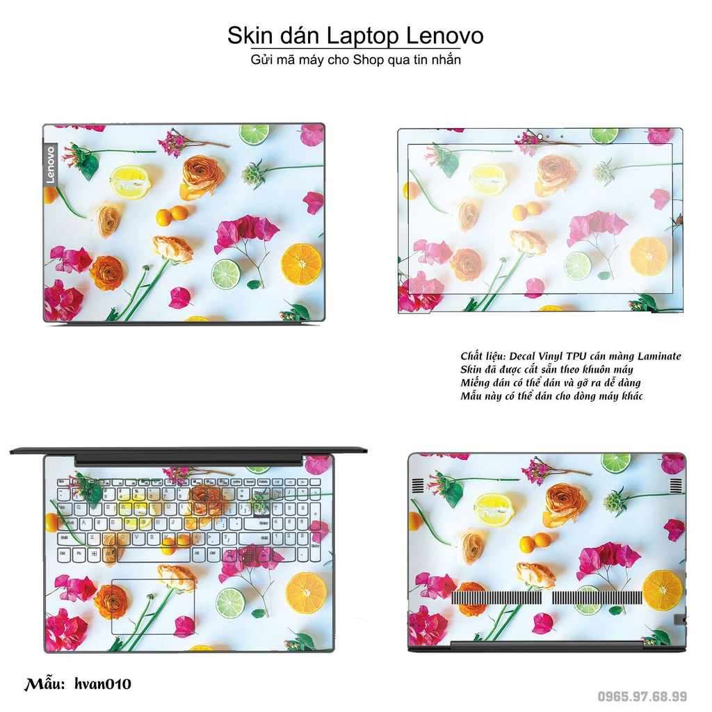 Skin dán Laptop Lenovo in hình Hoa văn nhiều mẫu 2 (inbox mã máy cho Shop)