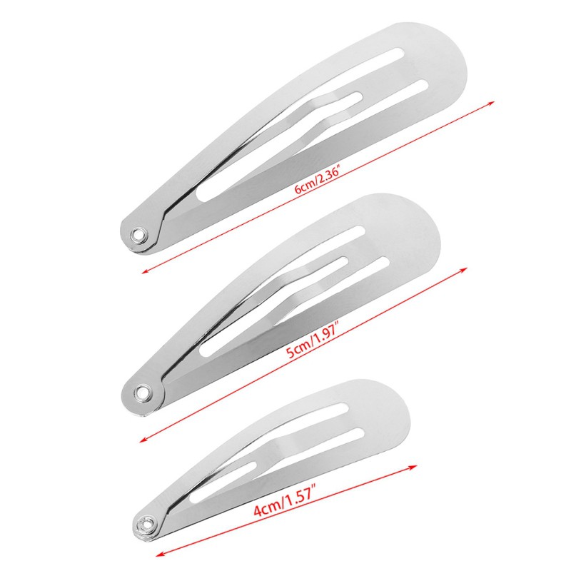 Set 50 kẹp tóc màu bạc có thể đính nơ DIY 32/45/55mm tùy chọn