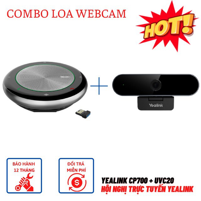 Combo Họp Trực Tuyến Loa Yealink CP700 + Webcam UVC20