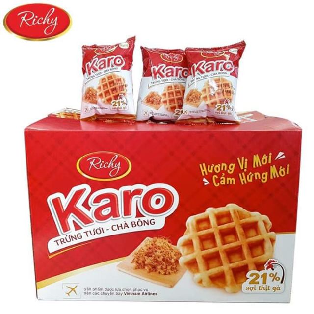 Bánh caro trứng tươi chà bông thùng 48 cái | Shopee Việt Nam