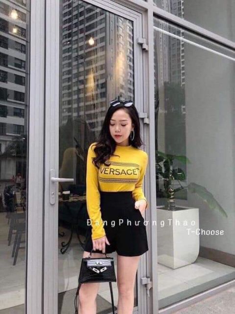 Quần sooc vải cạp cao hàng QCL1