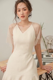Đầm phối tay lưới