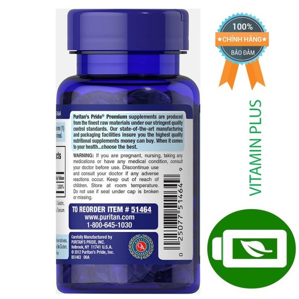 Viên uống kích thích tóc mọc tự nhiên, kiềm dầu cho da Puritan's Pride Ultra Mega Biotin 10.000mcg 100 viên