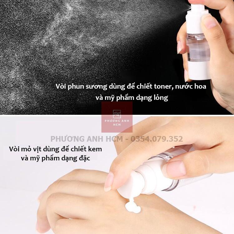 Chai Hút Chân Không 30ml/50ml - Chai Lọ Nhựa Trong Suốt Xịt Nhỏ Giọt Hút Chân Không - Chai Chiết Mỹ Phẩm