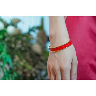 Vòng tay inox có rãnh chờ dán da khóa cài