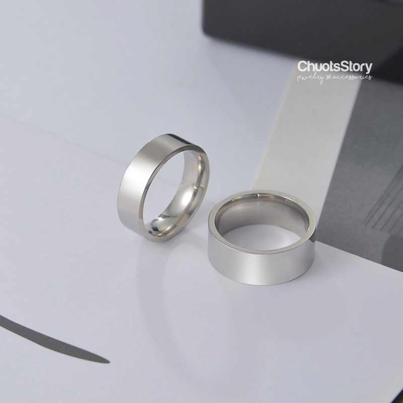 Nhẫn đôi titan trơn thời trang unisex, nhẫn cặp nam nữ đẹp cá tính không gỉ - NSD0002 - ChuotsStory