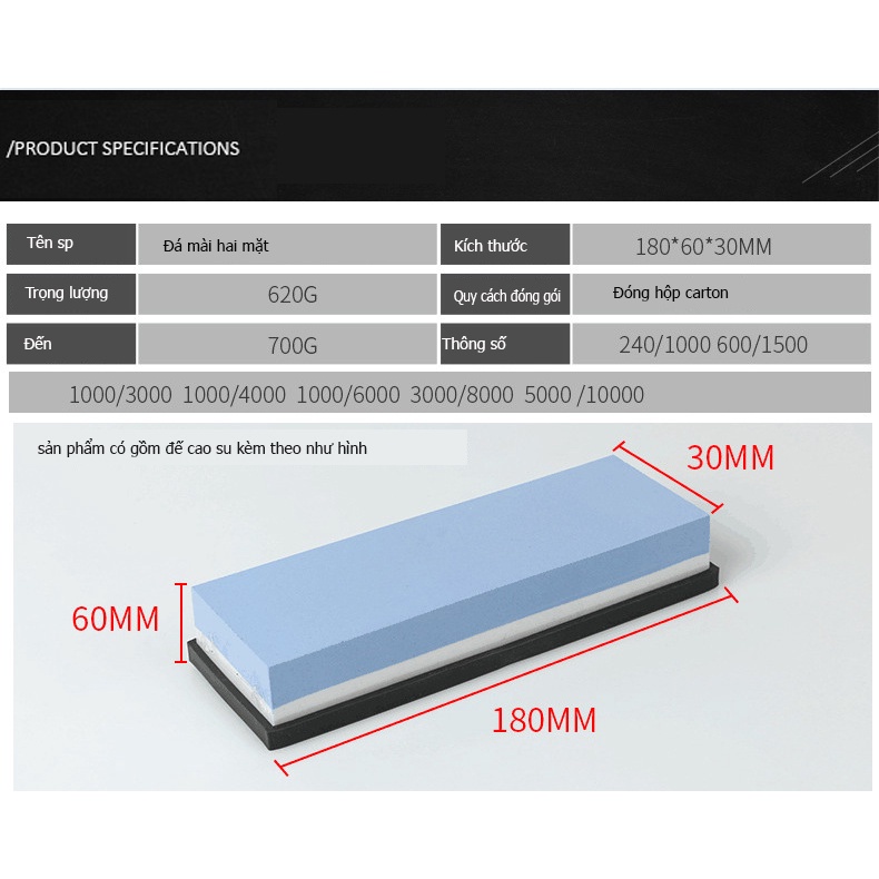Đá mài dao kéo 2 mặt KHALIK  độ nhám mịn từ 240 đến 10000  loại cao cấp chuyên dụng