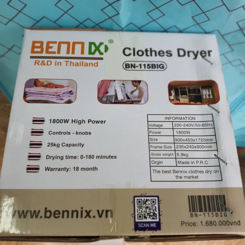 Tủ sấy quần áo cao cấp thái lan bennix bn-115 big - ảnh sản phẩm 9