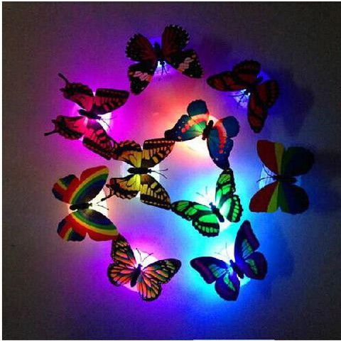 Combo 3 đèn LED hình con bướm xinh xắn dán tường