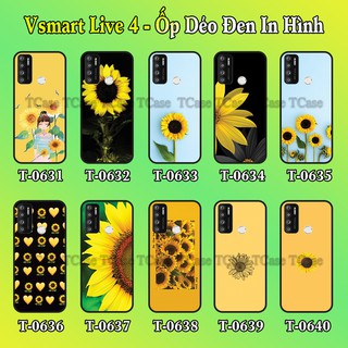 Ốp lưng Vsmart Live 4 dẻo đen in hình Hoa Hướng Dương