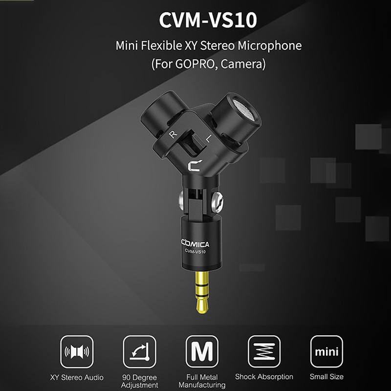 [Mã ELHACE giảm 4% đơn 300K] Micro Shotgun Thu Âm Stereo Cho GoPro, DSLR Camera Comica CVM-VS10