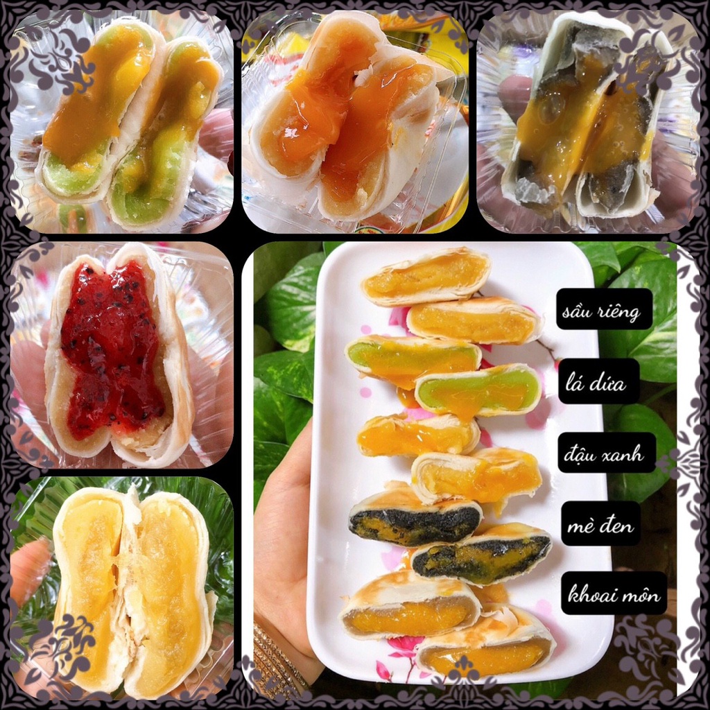 Bánh Pía KIM SA Tan Chảy Hải Sơn( kim sa thanh long, đậu xanh trứng, môn, dứa, kim sa mè đen, kim sa sầu riêng)