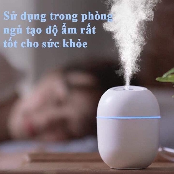 Máy xông tinh dầu Humidifier 250ml có đèn led, Máy phun sương tạo độ ẩm cho da Máy khuếch tán tinh dầu ( #máy xông mặt )