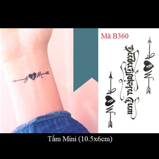 Xăm dán Tattoo chữ B360