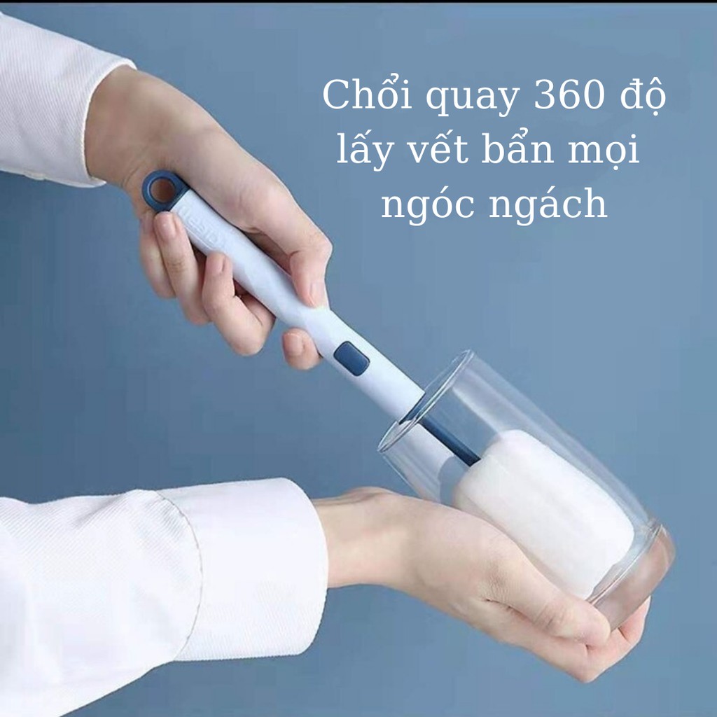 Bàn chải bọt biển lau rửa ly, cốc, bình nước TiLoKi TCD01 có thể tháo dời được