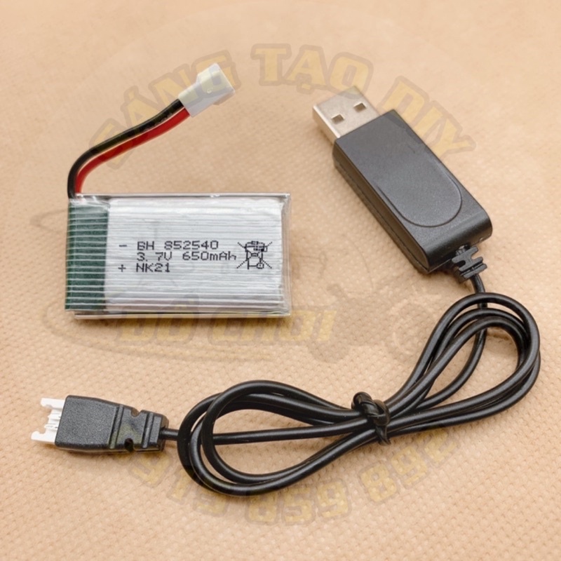 Pin Lipo 3.7V 650mAh 25C dùng chế máy bay, quadcopter