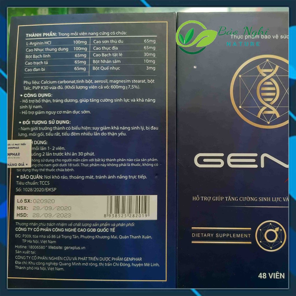 VIÊN UỐNG GEN X PLUS - Chính Hãng Hộp 48 Viên Phiên Bản Mới - Khẳng Định Bản Lĩnh Tột Đỉnh Thăng Hoa - [CÓ CHE TÊN]