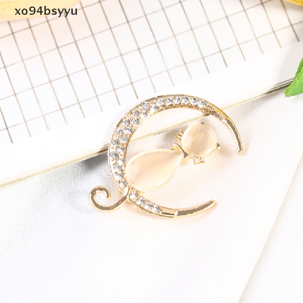 Ghim Cài Áo Hình Mèo xo94bsyyu Đính Đá Opal Phong Cách Baroque Thanh Lịch Cho Nữ