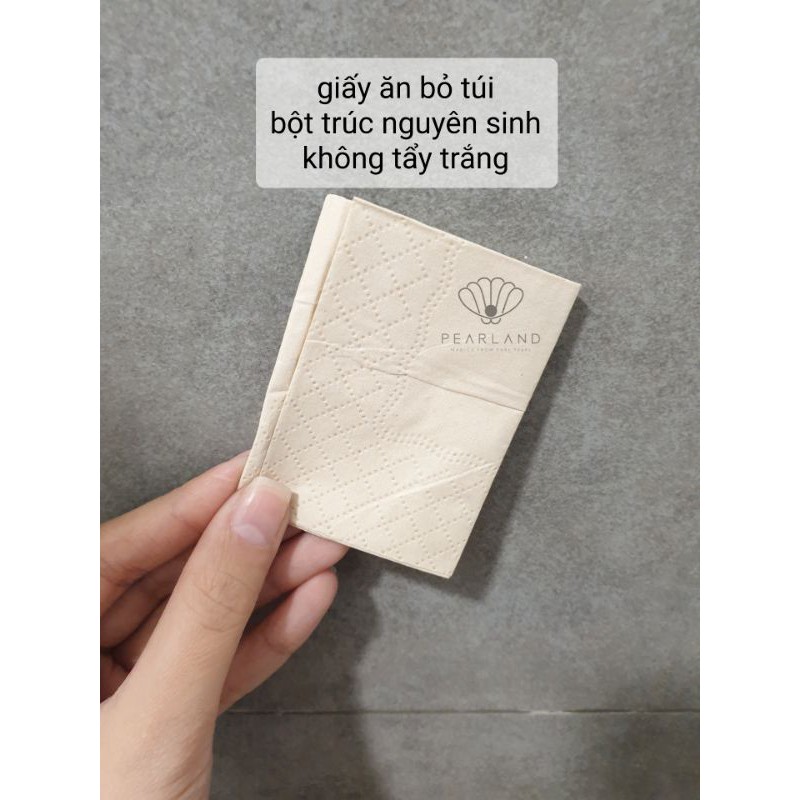 Giấy ăn bỏ túi làm từ bột trúc nguyên sinh không tẩy trắng Bobo Bamboo Siêu Dai 10 Tờ/Gói