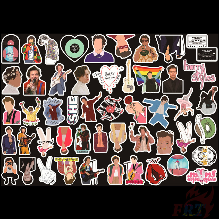 Bộ 50 miếng dán hình thành viên nhóm nhạc One Direction Harry Styles series 05 trang trí thời trang DIY