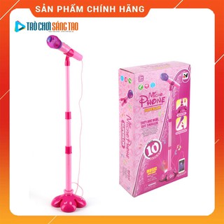 Mic hát karaoke đơn có giá đỡ Microphone Superlor (Hồng)