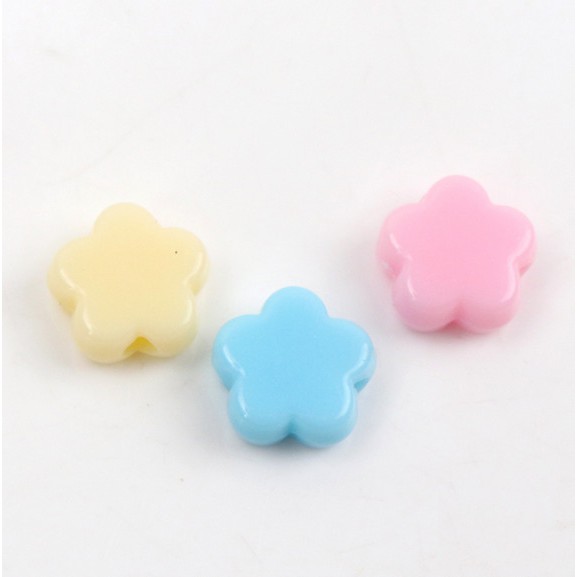 Bộ 60 hạt nhựa nhiều màu sắc 9mm dùng làm trang sức