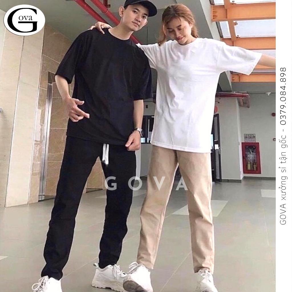 Quần KAKI TRƠN Nam Nữ Unisex Vải Loại 1 Co Giãn, Quần Bagge Kaki Ống Rộng Suông GOVA