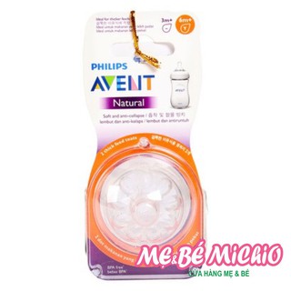 [Sẵn HCM] Núm ty Philips Avent tự nhiên lỗ chữ Y 656/23 cho bé từ 6 tháng (2 cái/hộp)