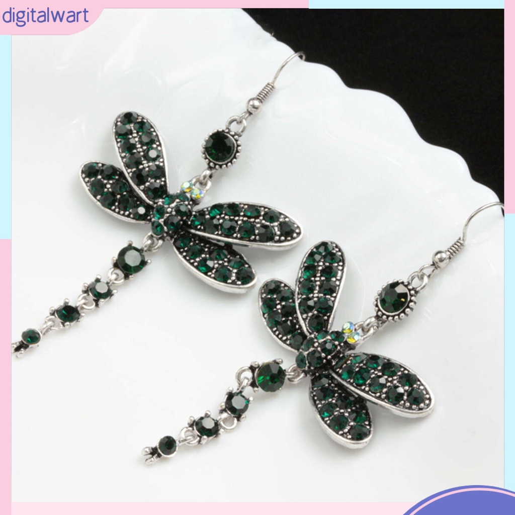 Hoa Tai Hình Chuồn Chuồn Đính Đá Phối Tua Rua Thời Trang Cho Nữ