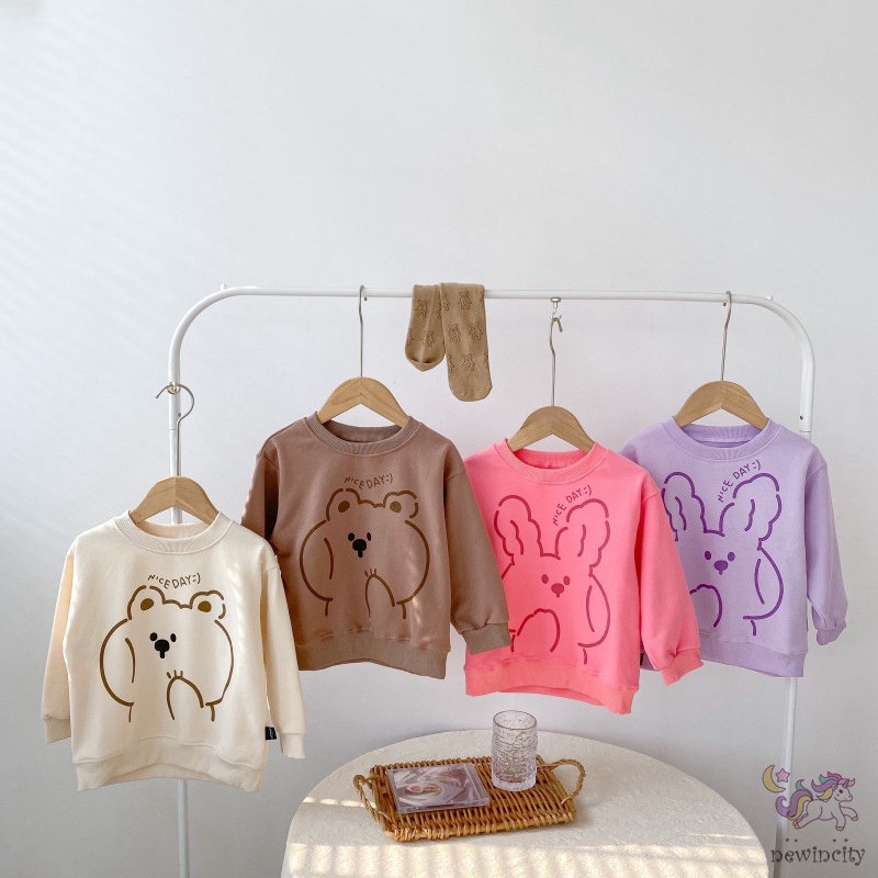 Áo thun in họa tiết hoạt hình phong cách hàn quốc cho bé