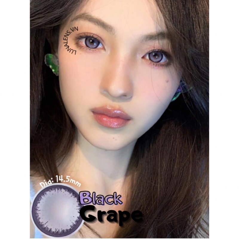 MỘT ĐÔI KÍNH ÁP TRÒNG MÀU XÁM ÁNH TÍM BLACK GRAPE LENS CÓ ĐỘ CẬN SIÊU ÊM SIÊU MỀM NỘI ĐỊA TRUNG QUỐC