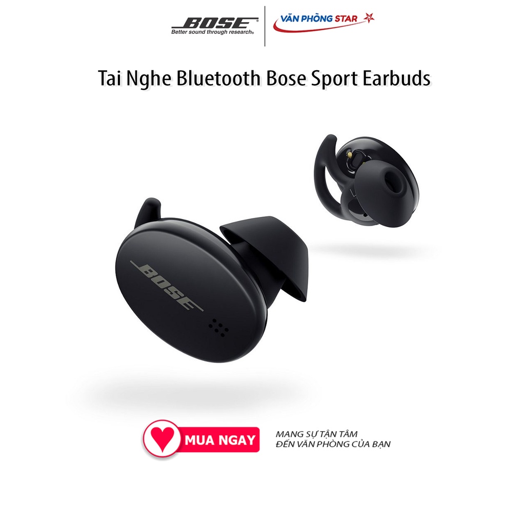 Tai Nghe Bluetooth Bose Sport Earbuds, Kết nối Bluetooth 5.1, Chống nước ipx4, Điều khiển cảm ứng, pin 5h sử dụng