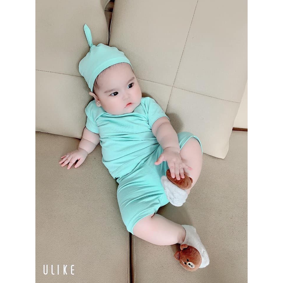 Bộ Cotton Thun Lạnh Có Mũ Cao Cấp QATE28