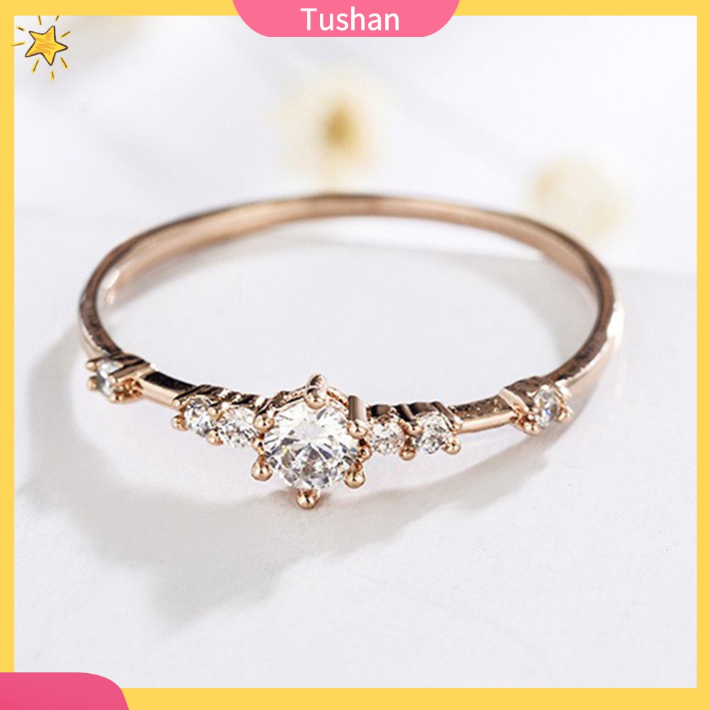 Nhẫn mạ bạc đính đá thời trang cho nữ