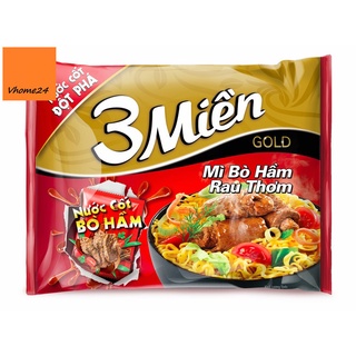 Mì 3 Miền Gold bò hầm rau thơm gói 75g