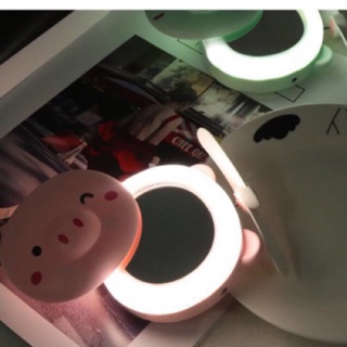 Gương đèn led cầm tay kèm quạt mini