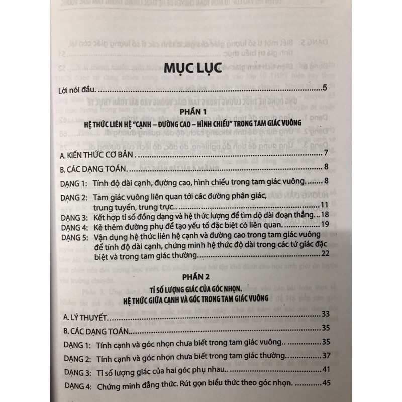 Sách - Luyện thi vào lớp 10 môn Toán Chuyên đề Hệ thức lượng trong tam giác vuông