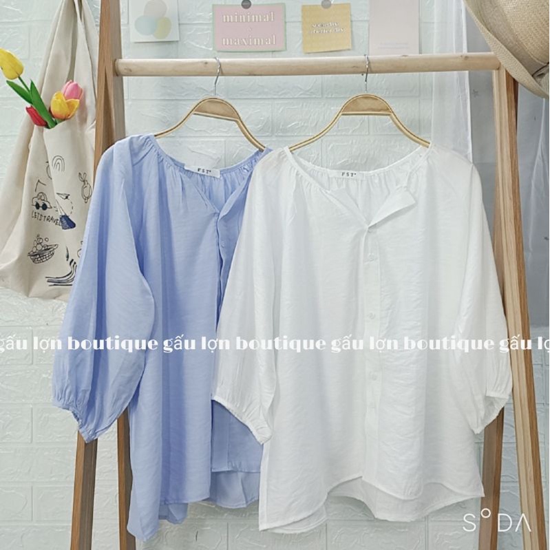 áo sơ mi đũi lụa mở cúc vintage ảnh thật