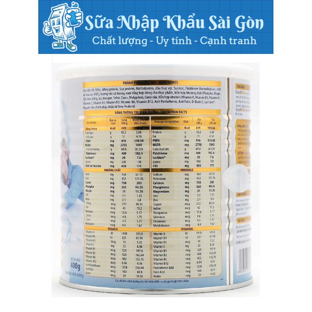 Sữa bột Eurofit Gold lon 900g